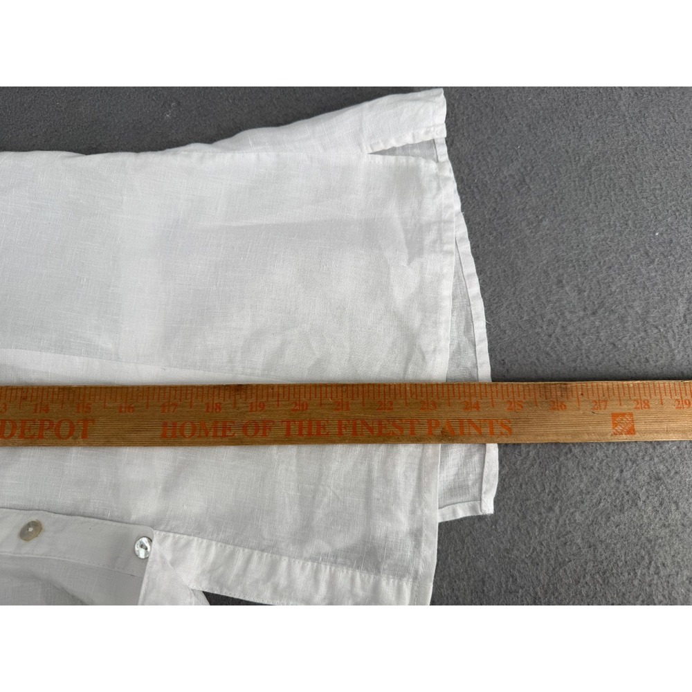 St. Tropez West Shirt Womens L 100% Linen Lagenlook Coastal Minimalist Blouse - Picture 8 of 13